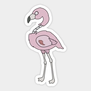 Zombie Pink Flamingo Cartoon // Funny Halloween Zombie Sticker